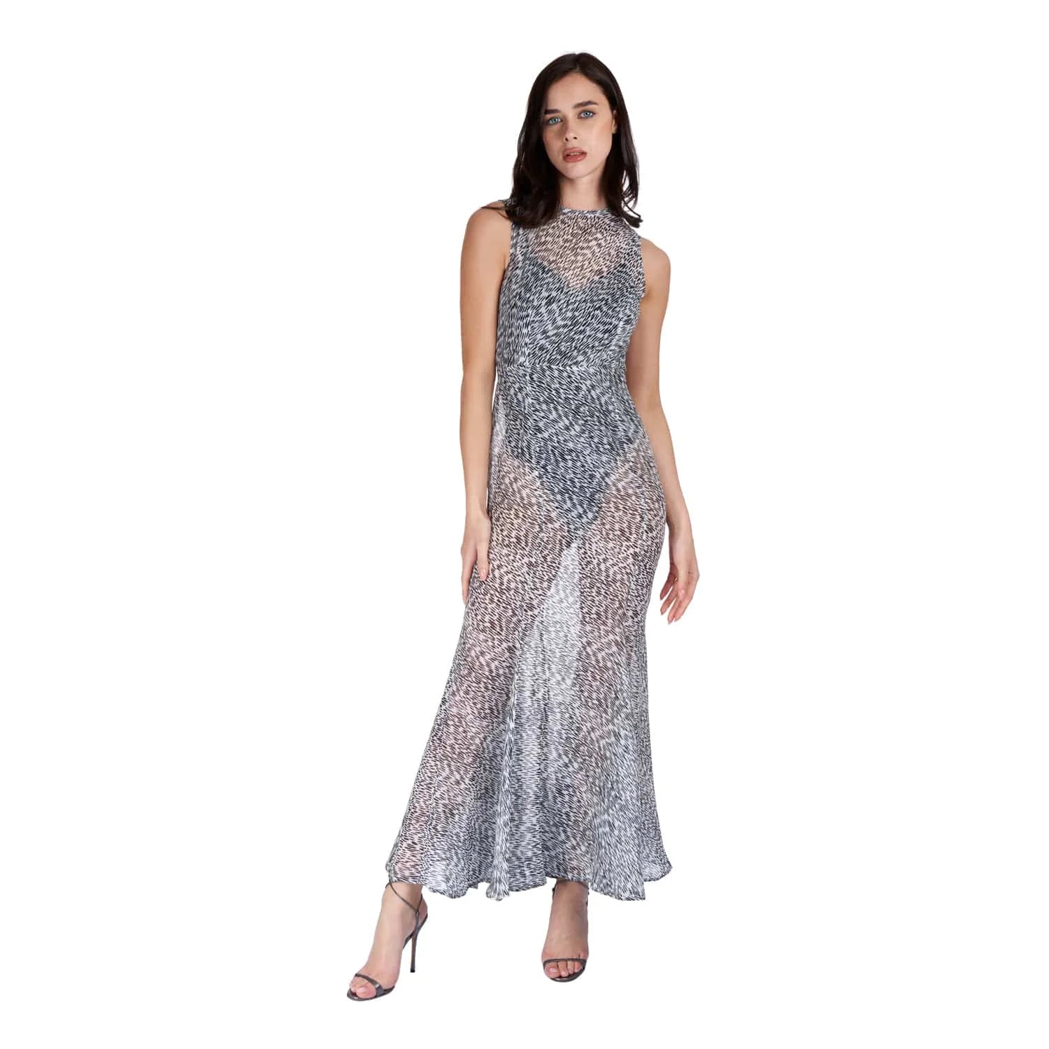 Semi-Sheer Silk Chiffon Dress - Dress