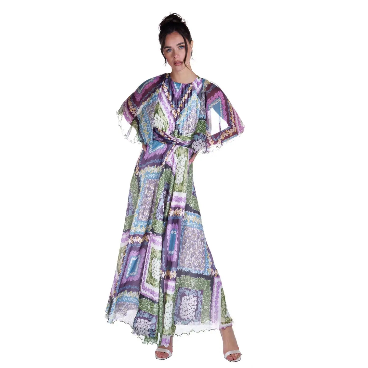 Short sleeve silk dress - Dress