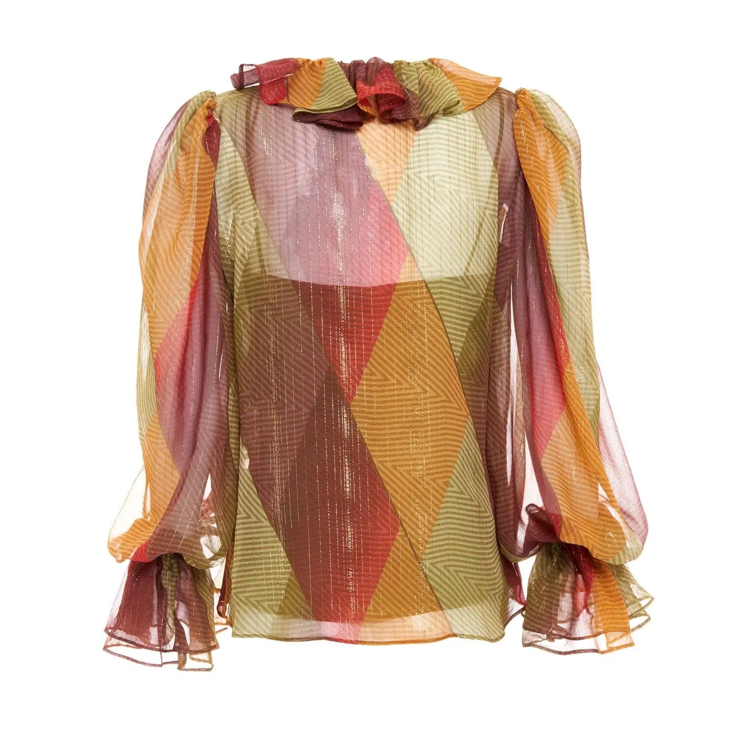 Silk blouse in multicolored patch - Blouse