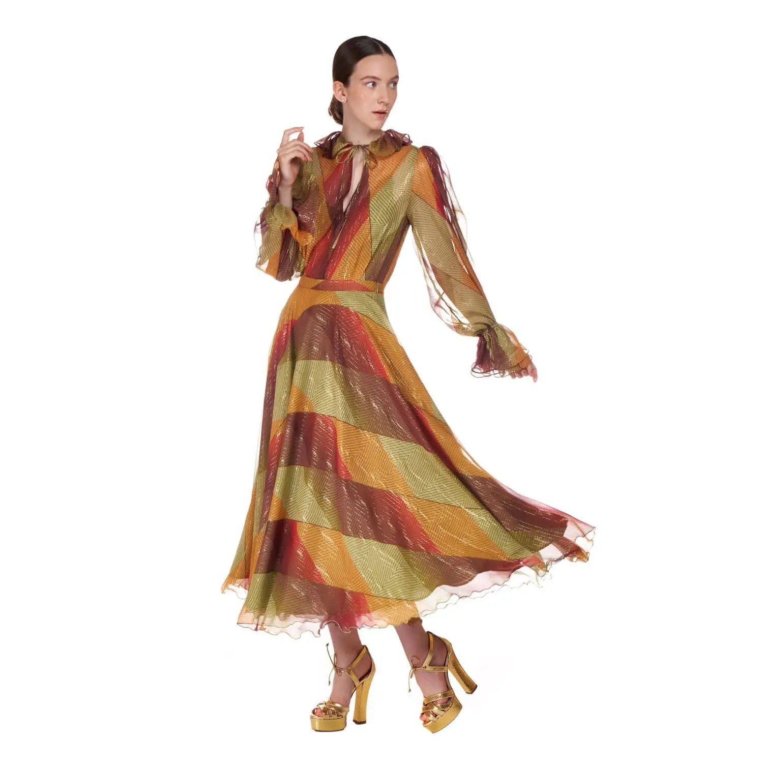 Silk blouse in multicolored patch - Blouse