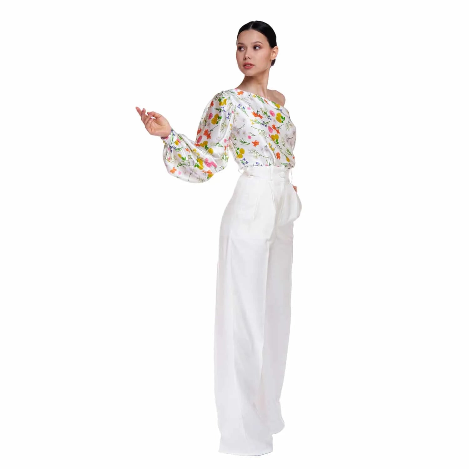 Silk Blouse in ’Spring meadow’ Print - Blouse