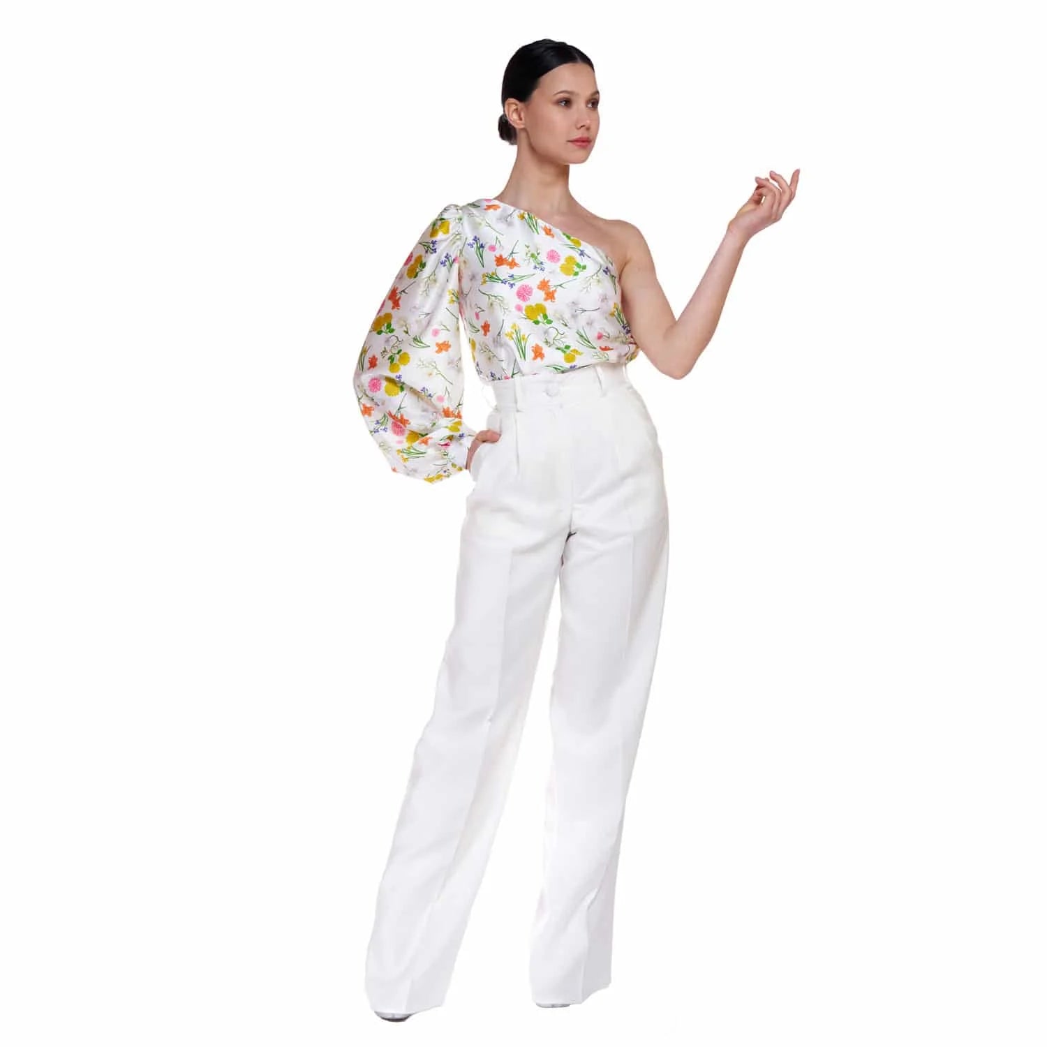 Silk Blouse in ’Spring meadow’ Print - Blouse