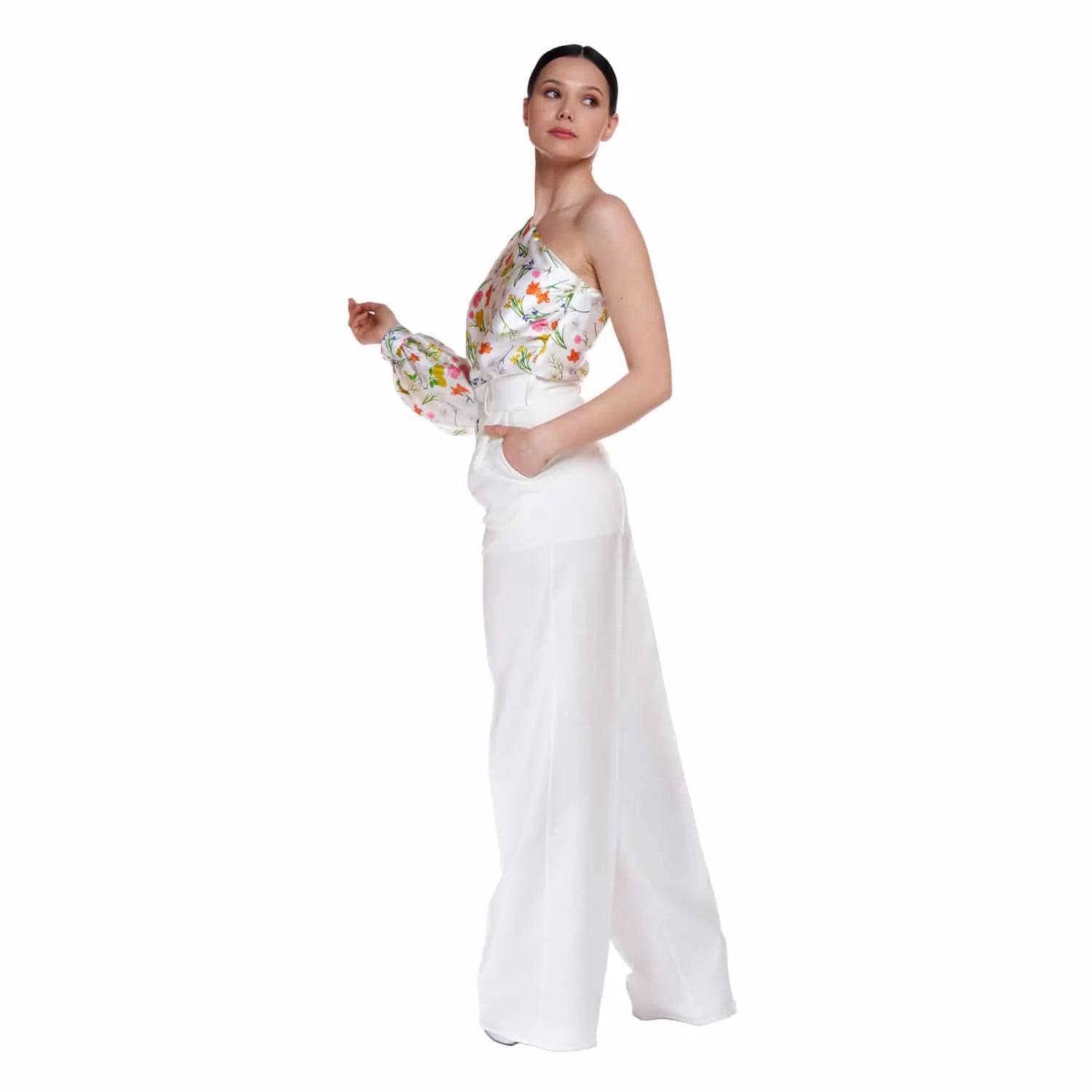 Silk Blouse in ’Spring meadow’ Print - Blouse