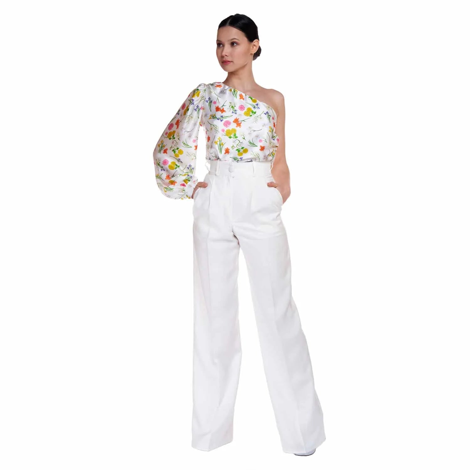 Silk Blouse in ’Spring meadow’ Print - Blouse