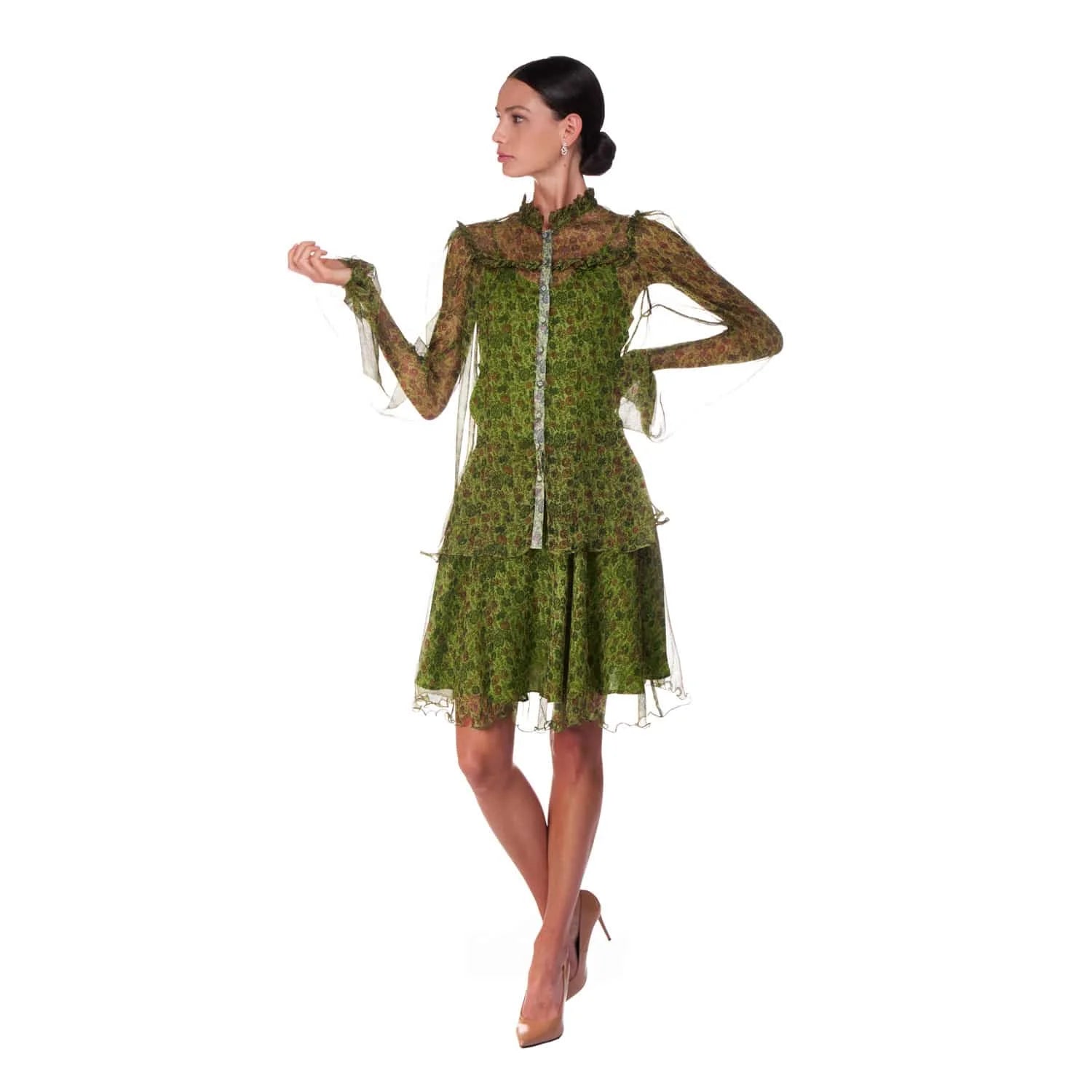 Silk blouse with floral pattern - Blouse