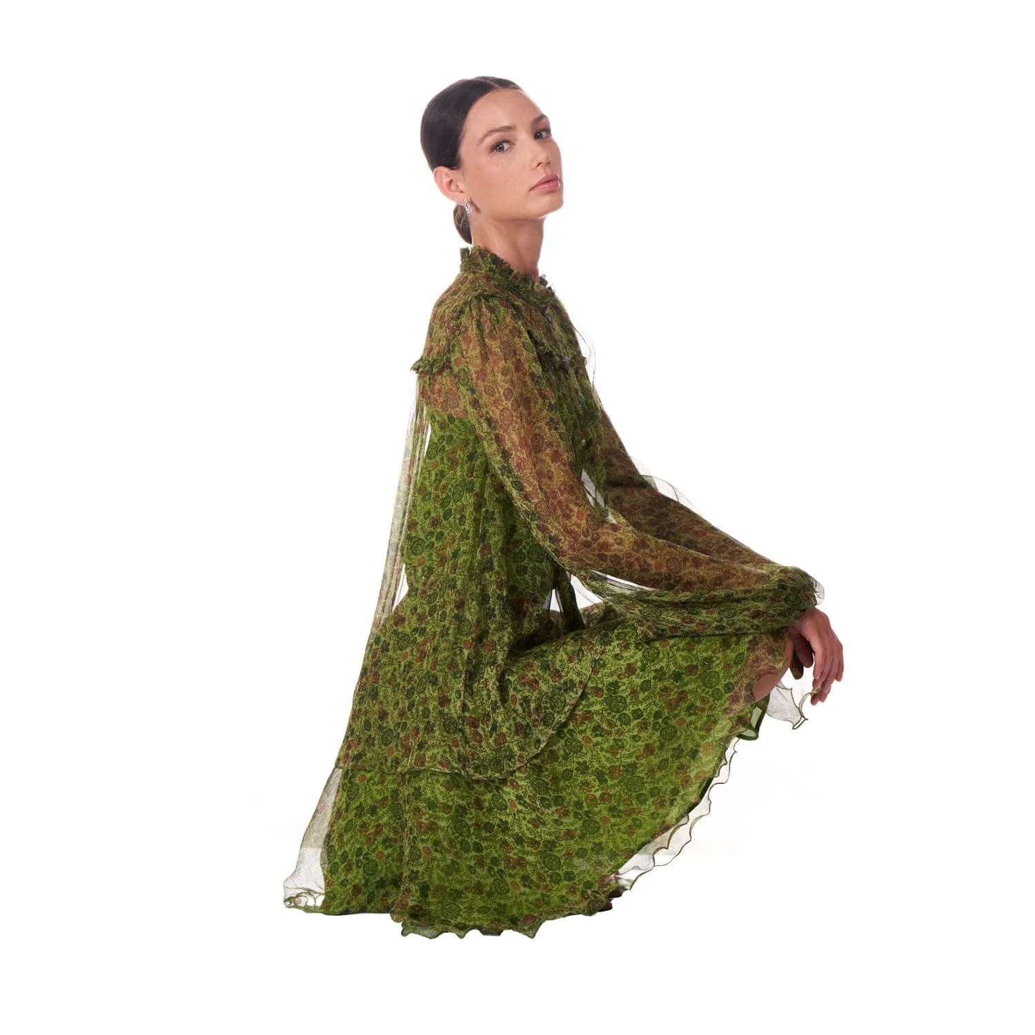 Silk blouse with floral pattern - Blouse