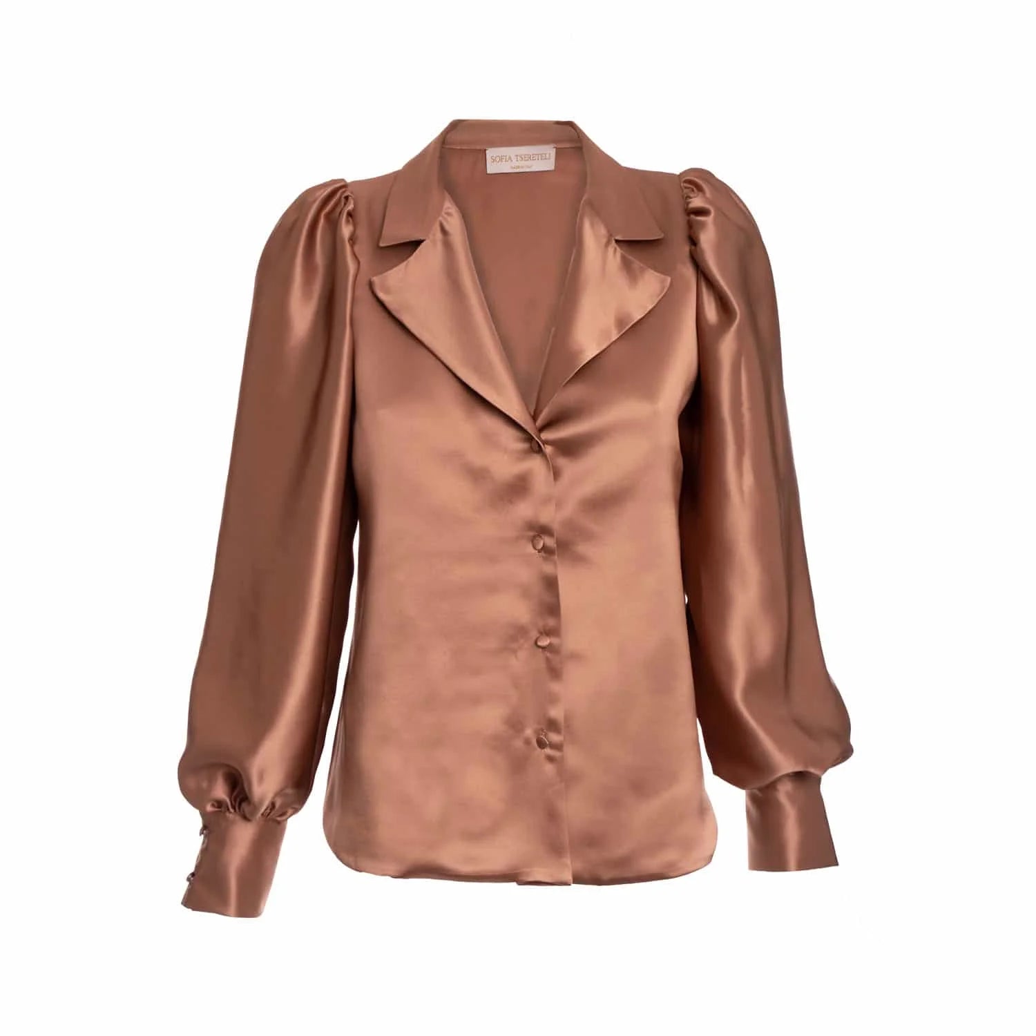 Silk blouse with rever - Blouse