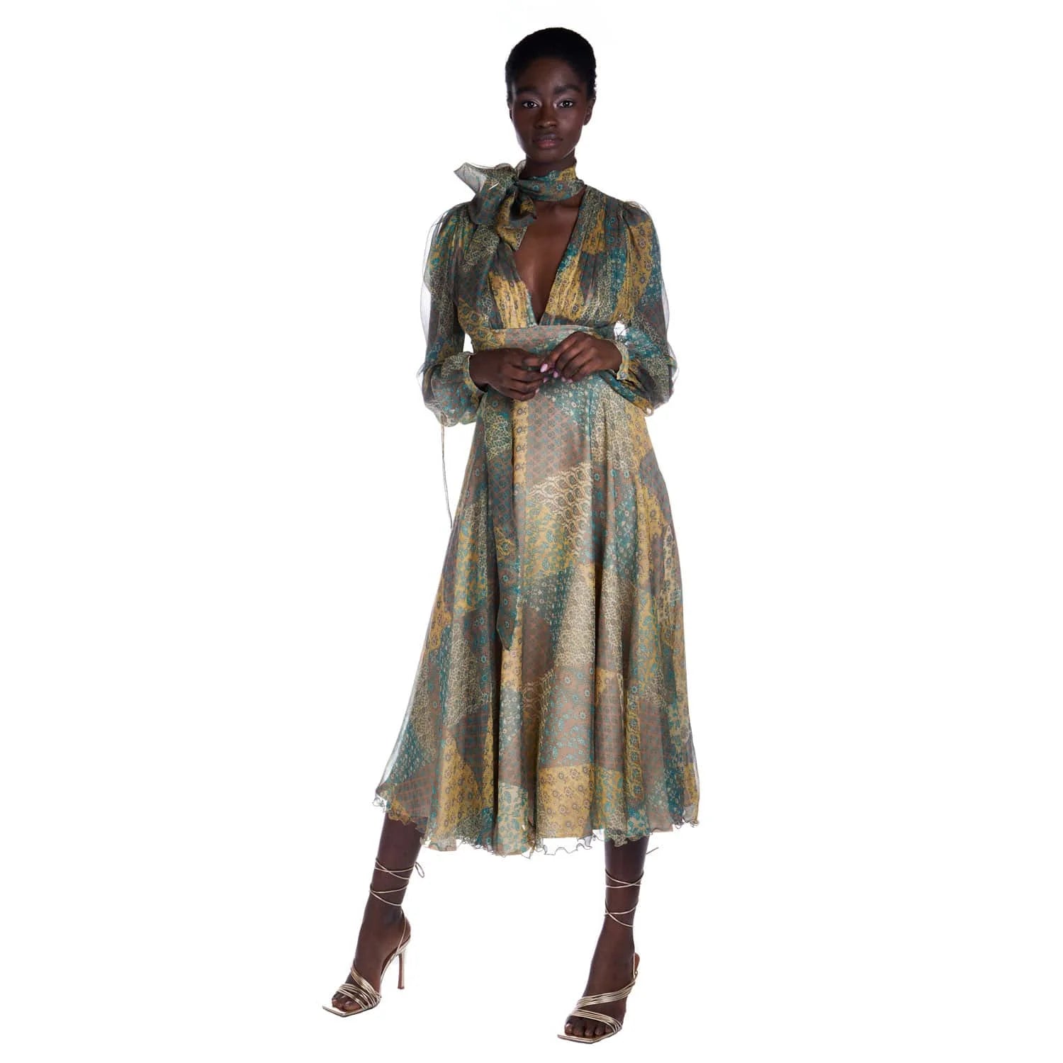 Silk dress with scarf - Dress