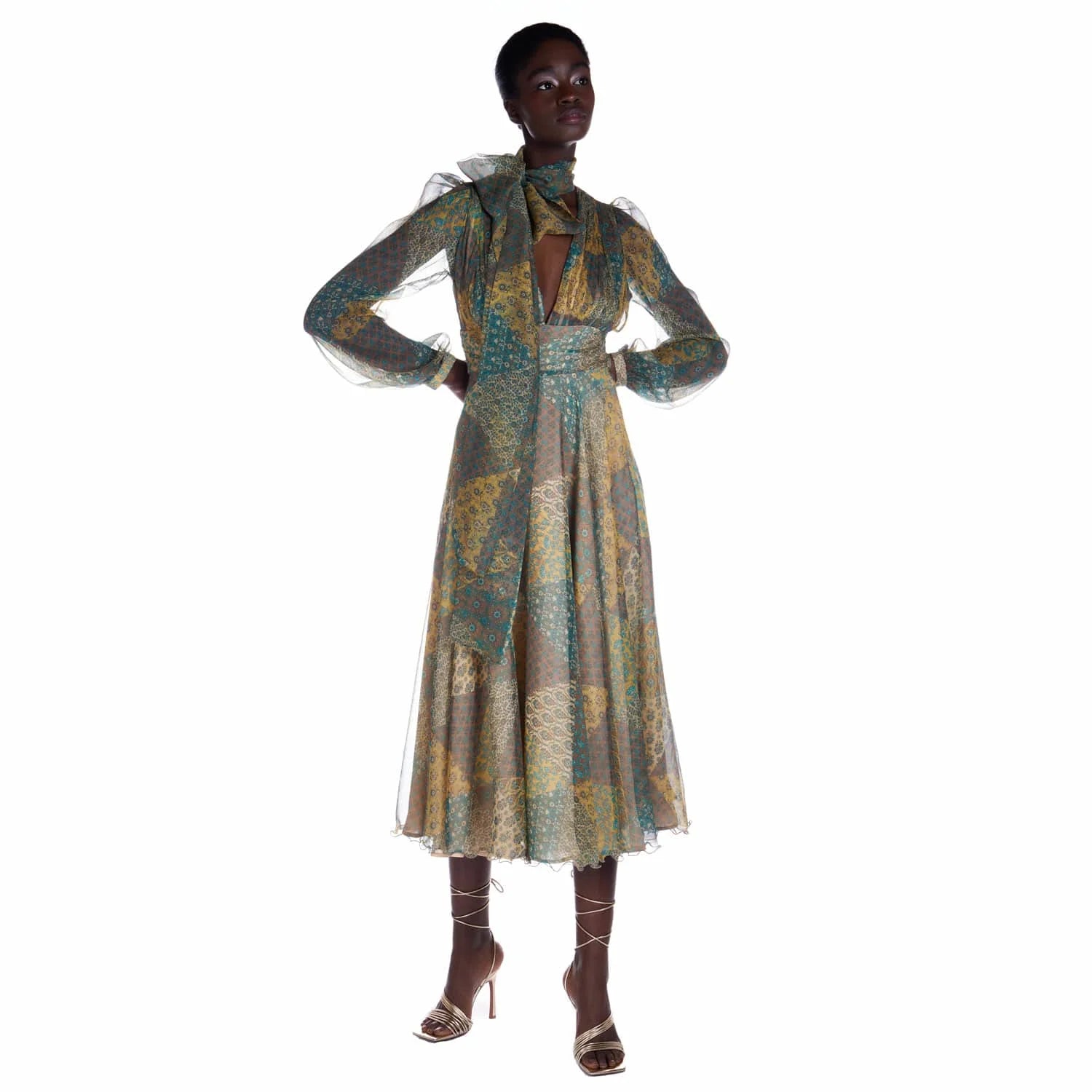 Silk dress with scarf - Dress