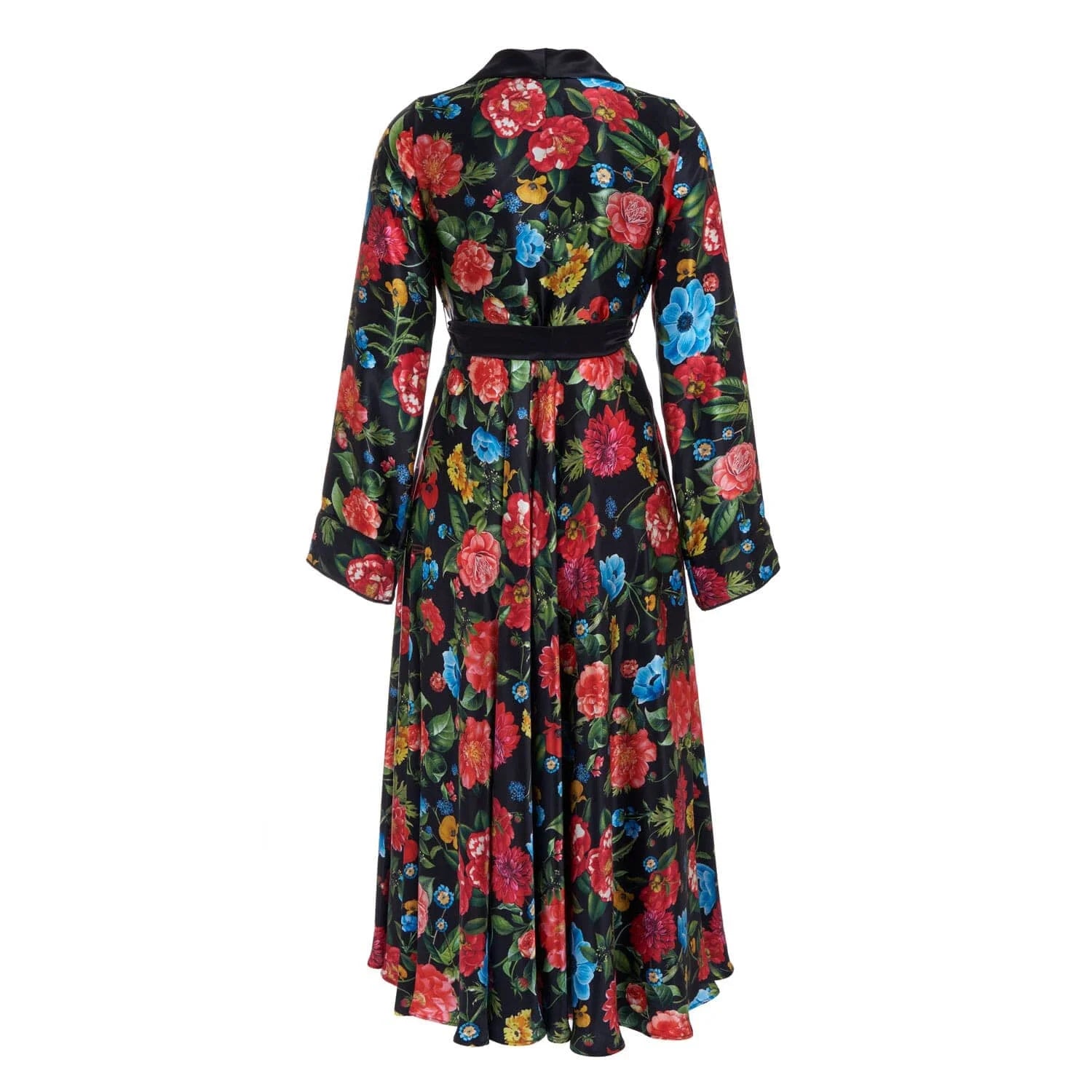 Silk dressing gown with floral motif - Lingerie