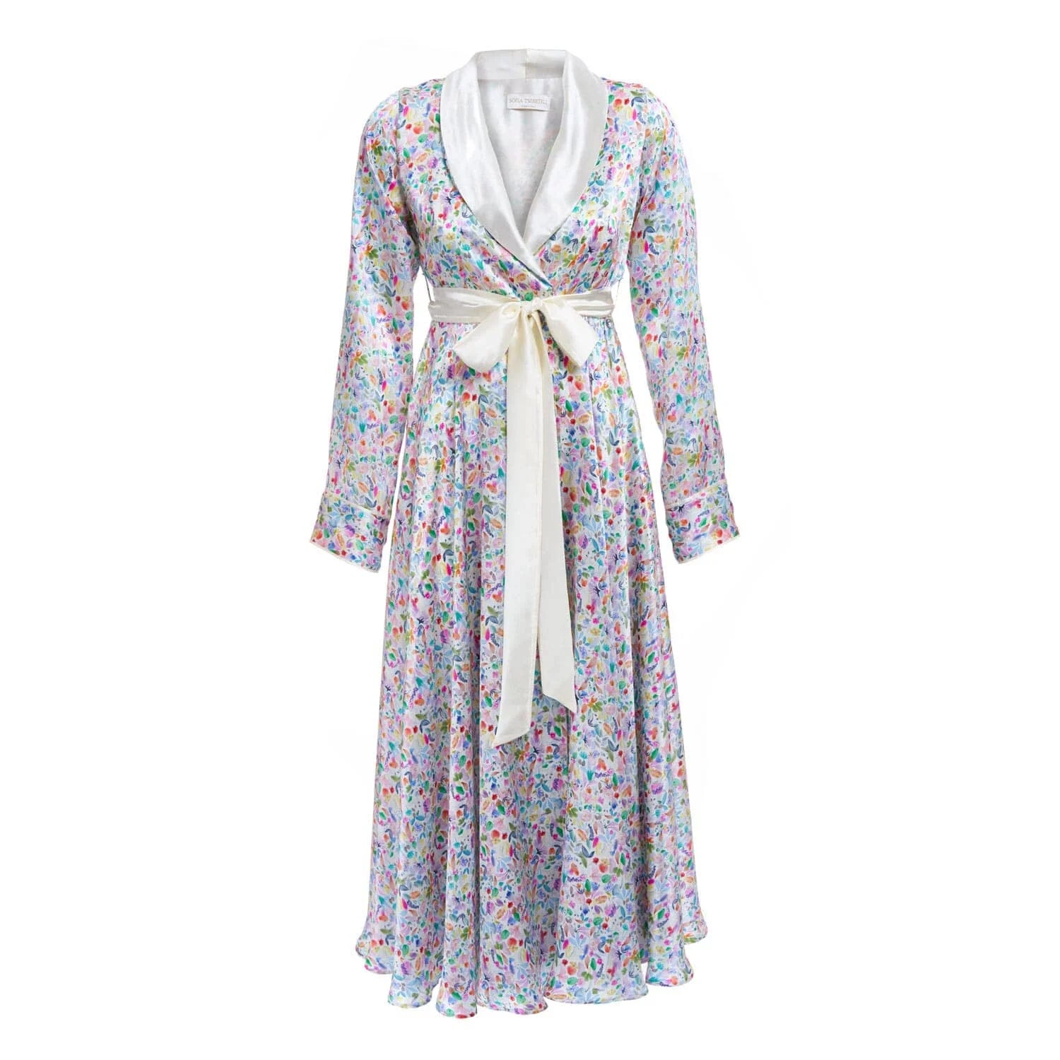 Silk robe with watercolor motif - Lingerie