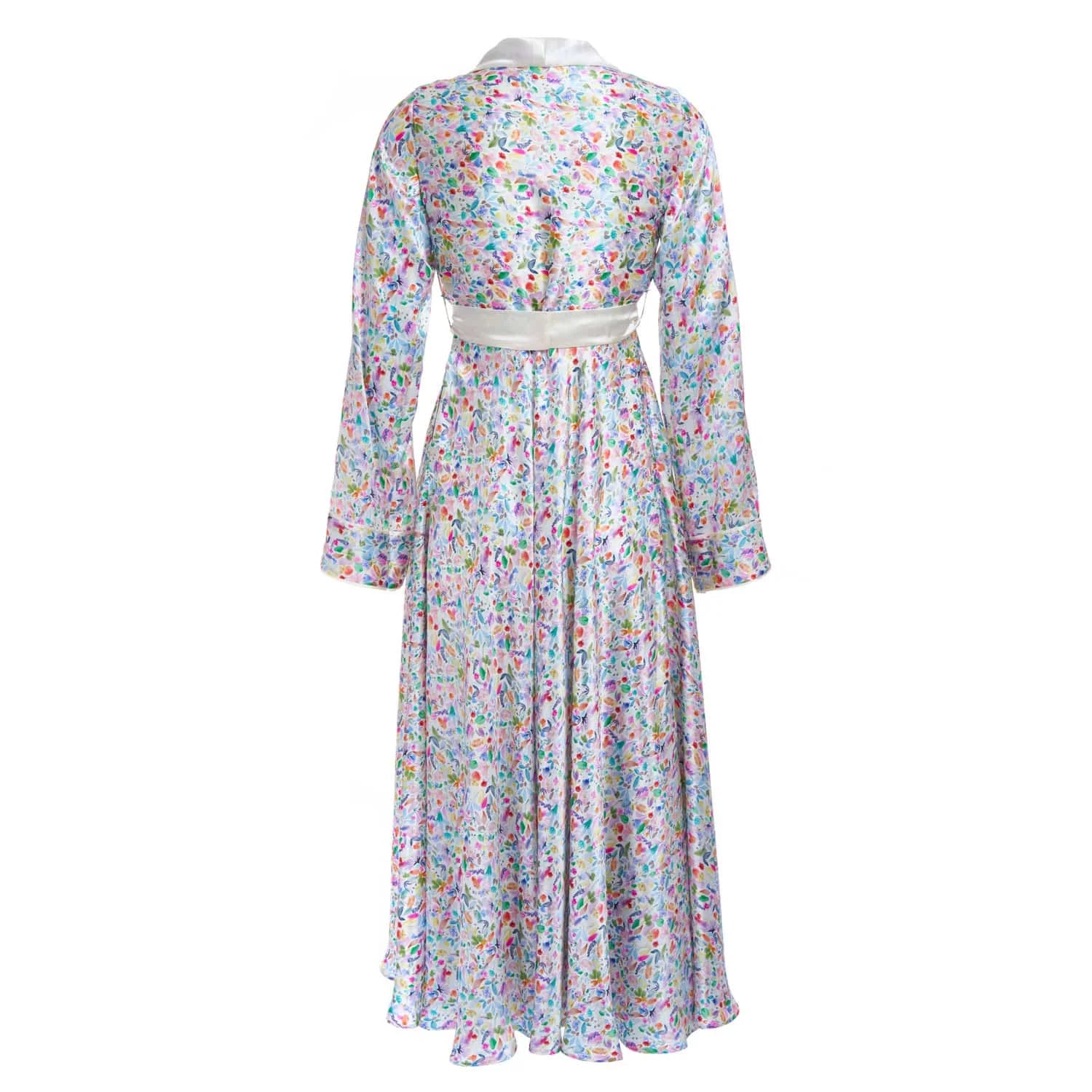 Silk robe with watercolor motif - Lingerie