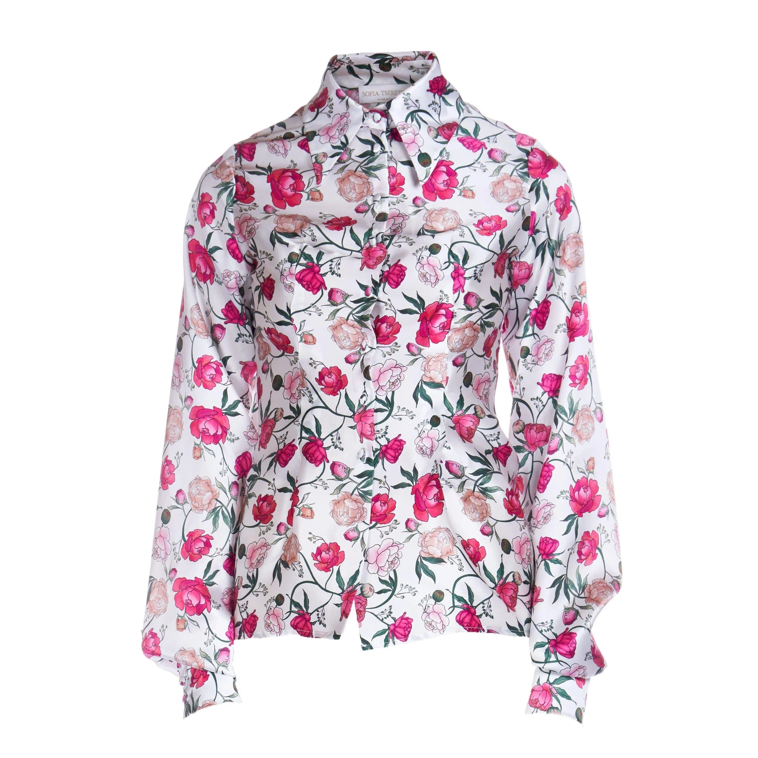 Silk shirt in peony print - Blouse