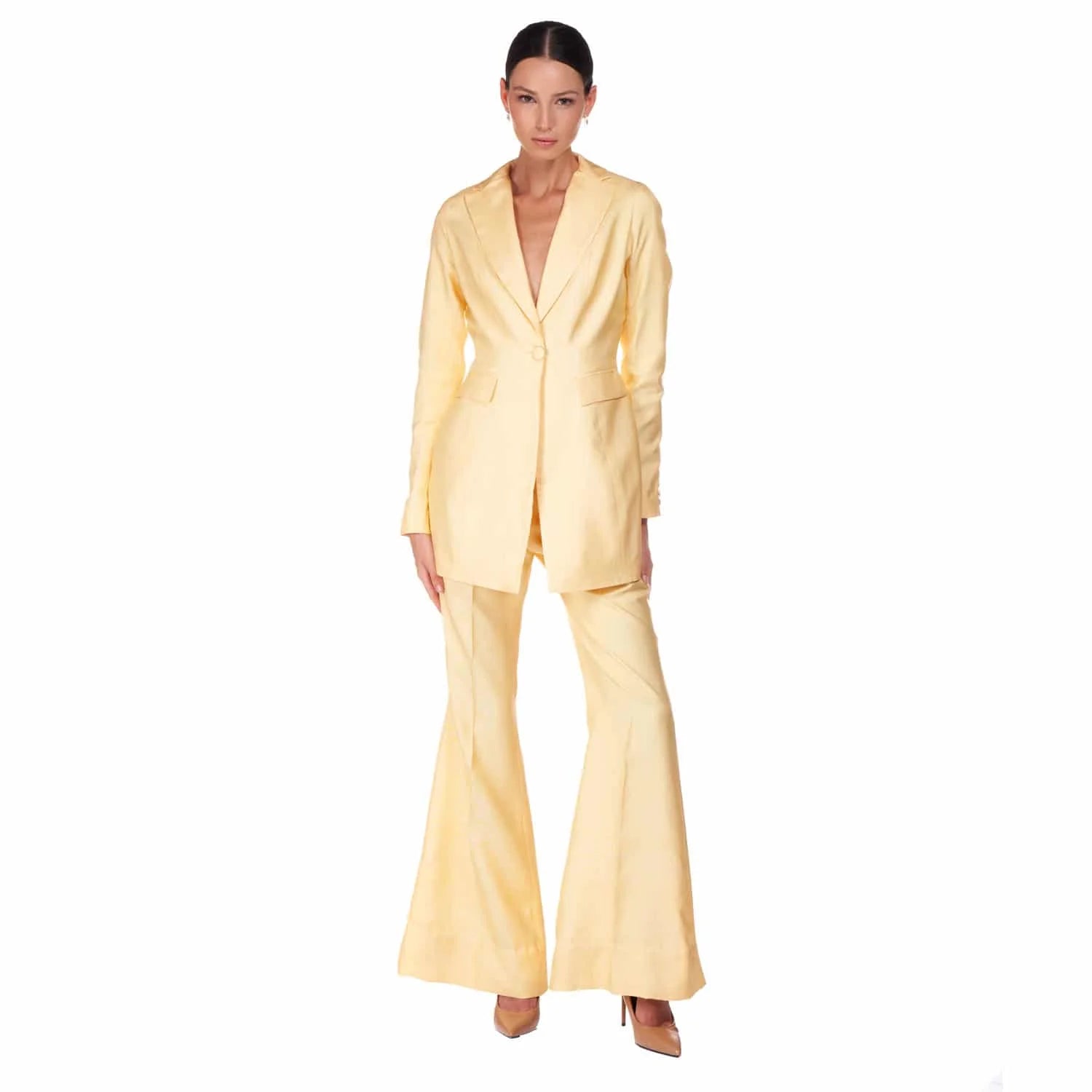 Single-breasted tailored jacket in silk shantung - Jacket