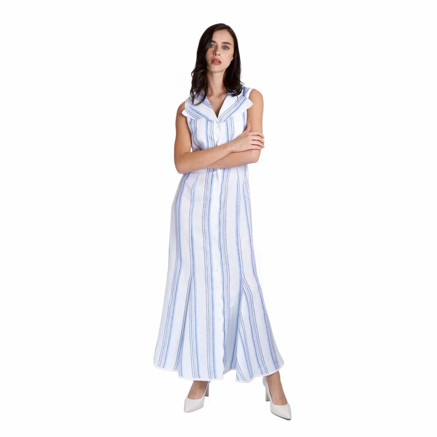 Sleeveless Linen Dress - Dress