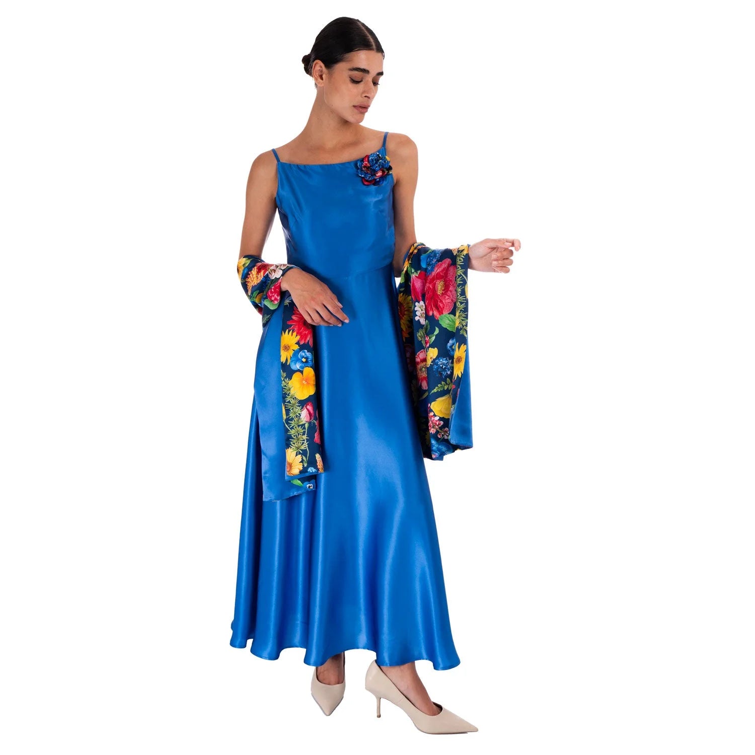 The Rarefied Silk Gown with Scarf B2B - Dress