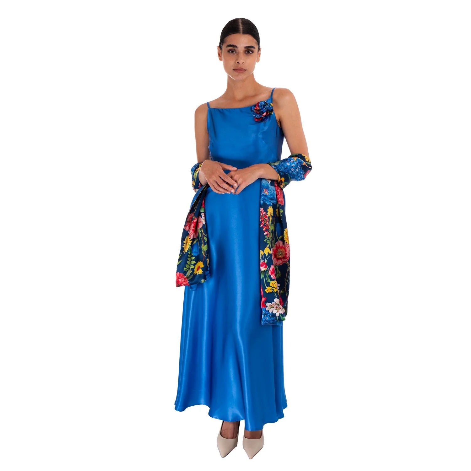 The Rarefied Silk Gown with Scarf B2B - Dress
