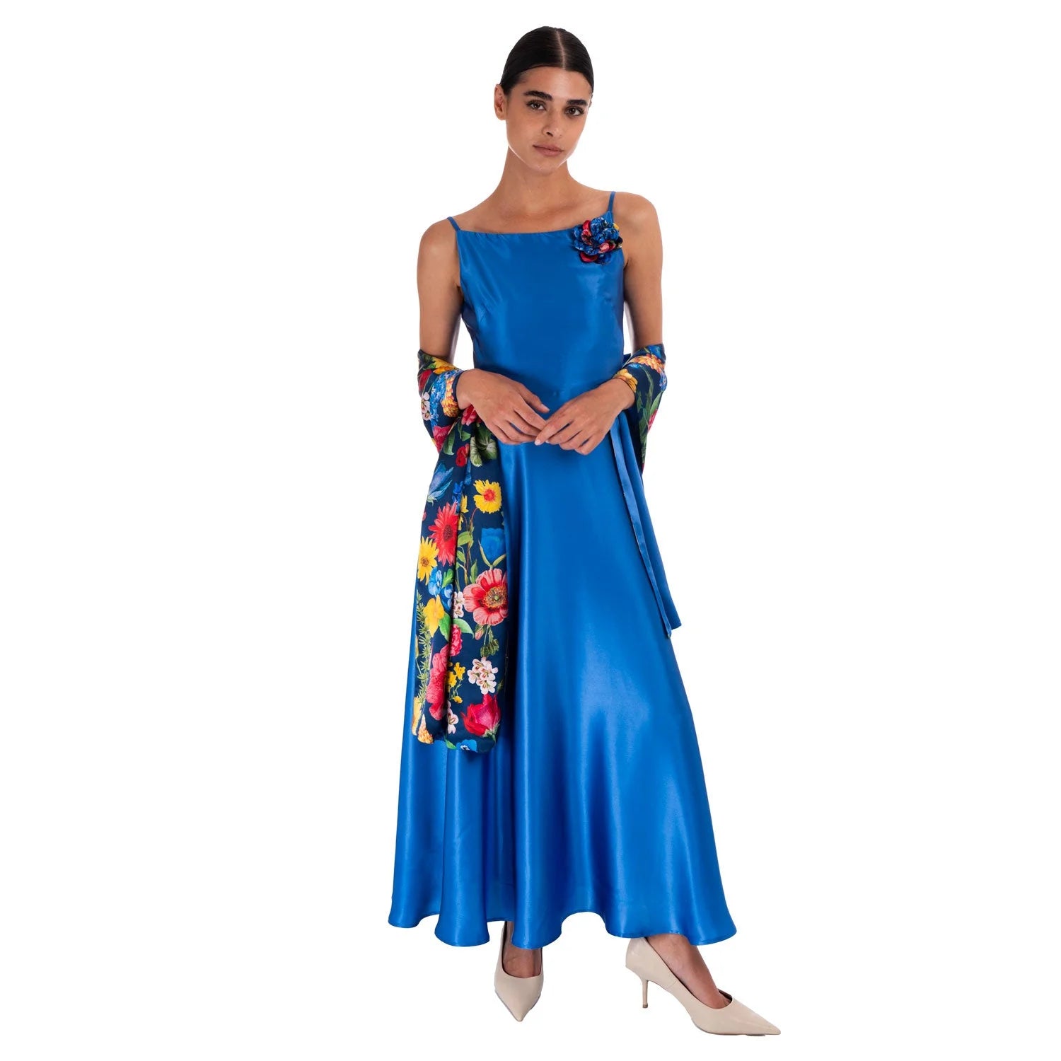 The Rarefied Silk Gown with Scarf B2B - Dress