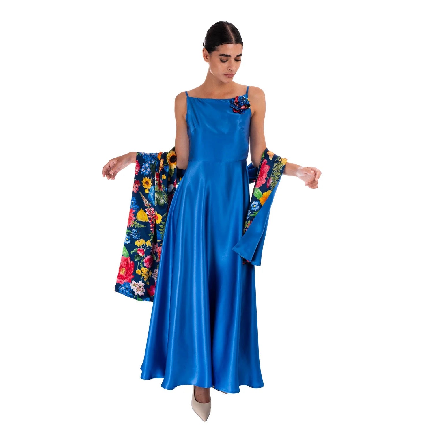 The Rarefied Silk Gown with Scarf B2B - Dress