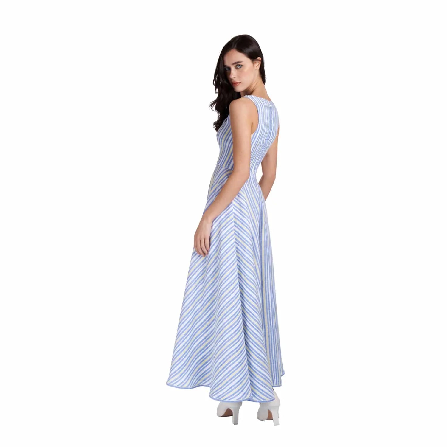 V-Neck Linen Dress - Dress