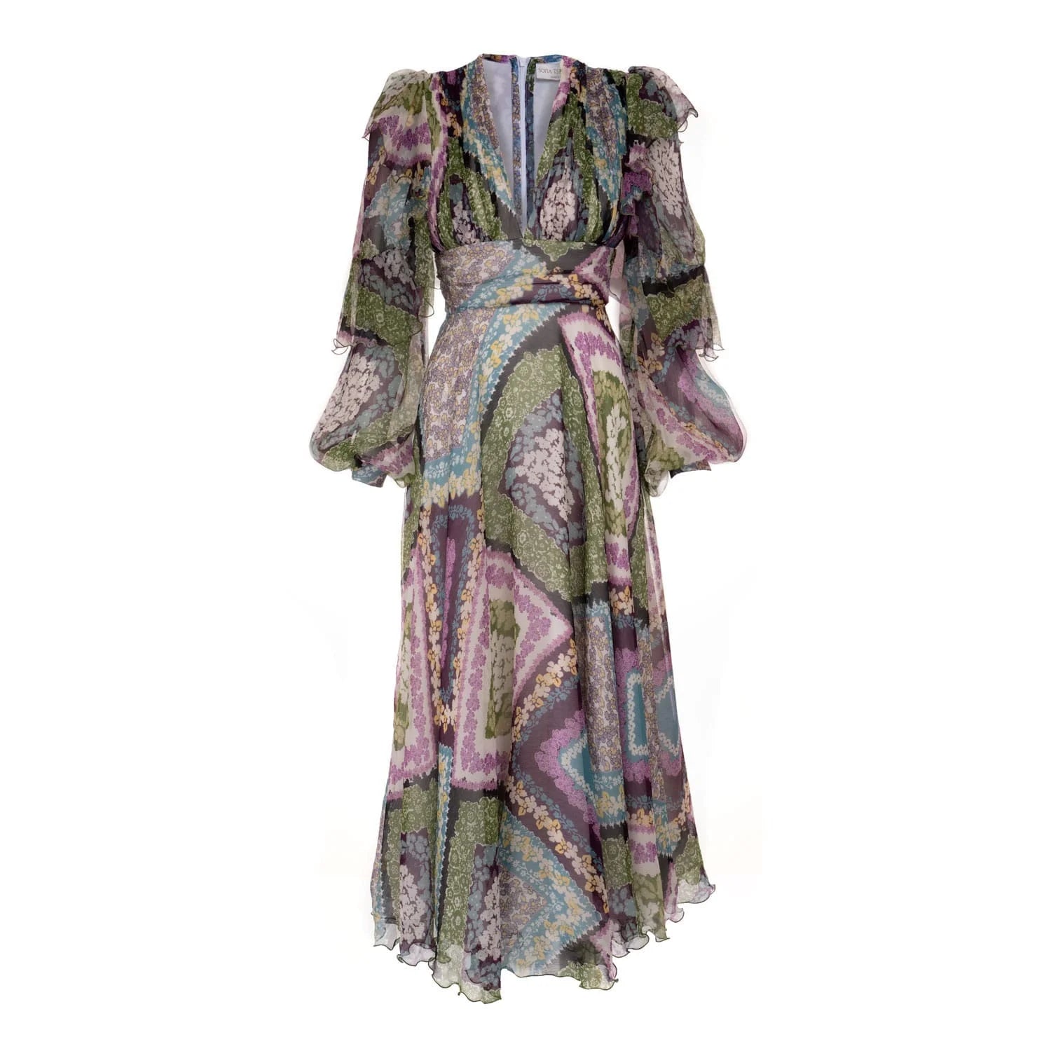 V-neckline silk dress - Dress