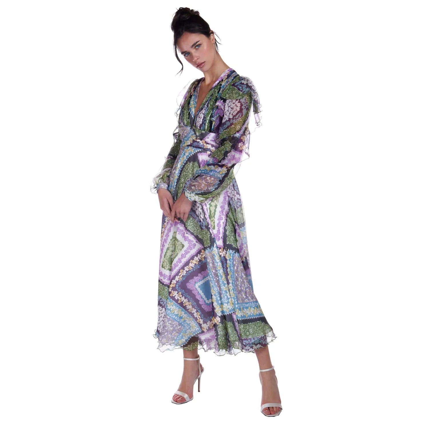 V-neckline silk dress - Dress