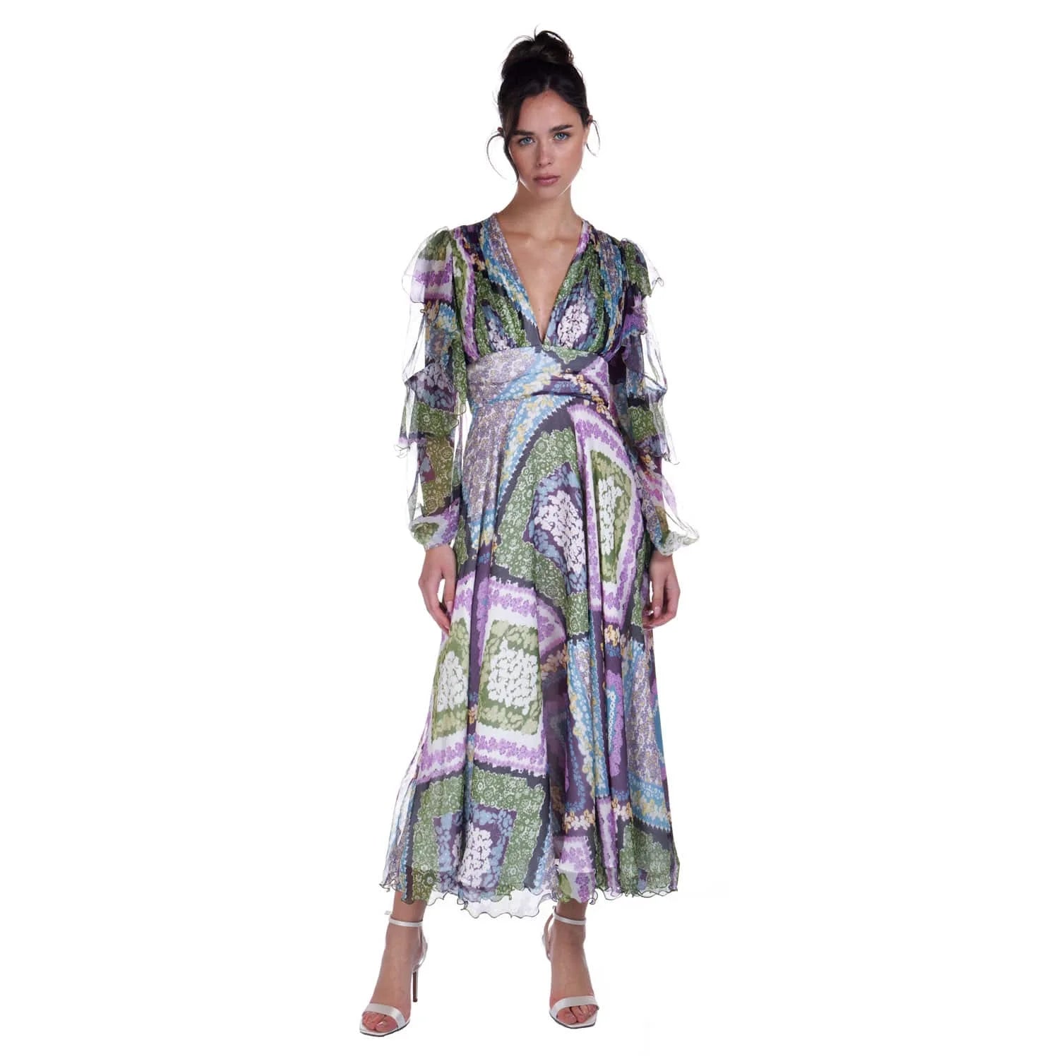 V-neckline silk dress - Dress