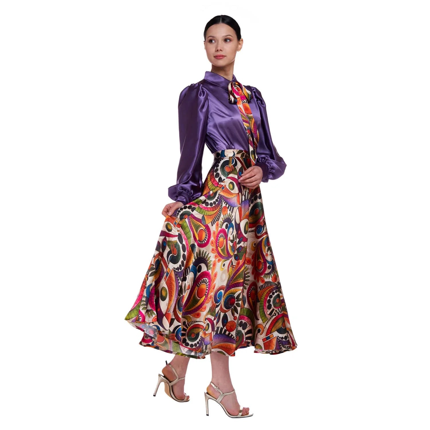 Violet silk blouse - Blouse