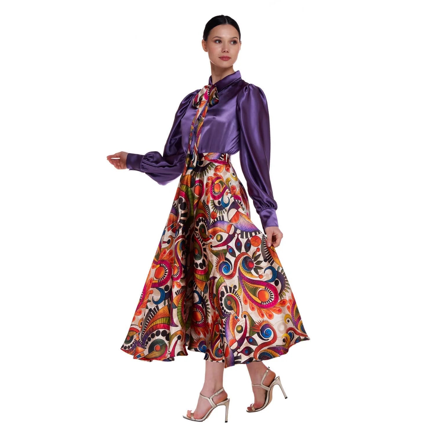 Violet silk blouse - Blouse