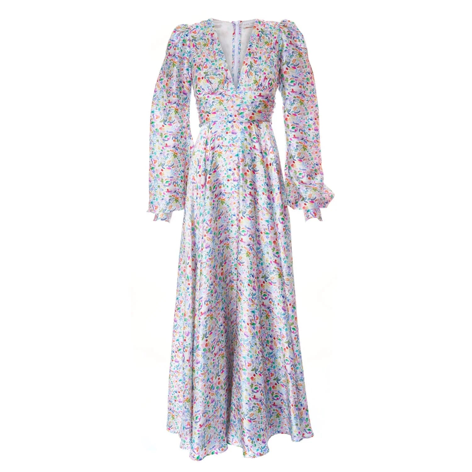 Watercolor print silk dress - Dress