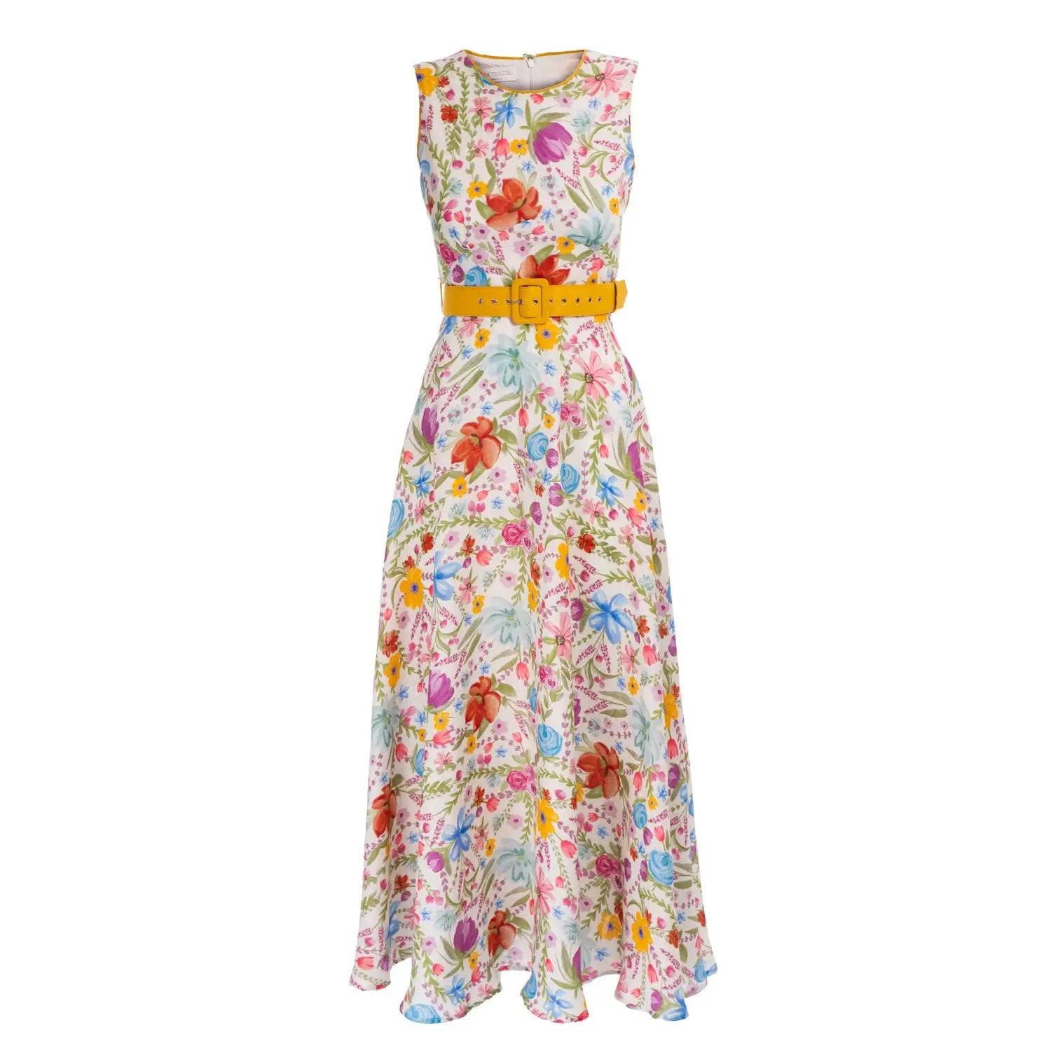 Watercolour Garden Linen Dress - Dress