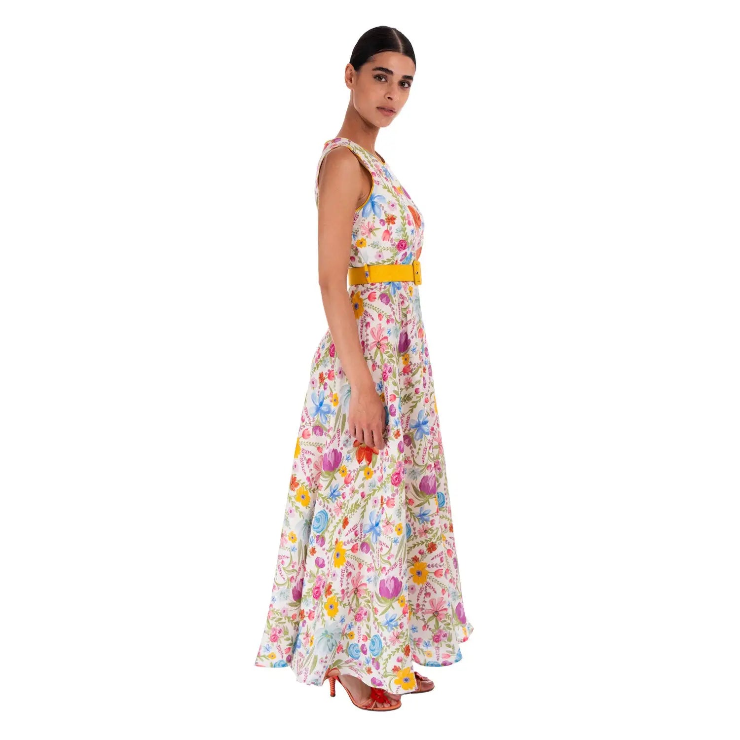 Watercolour Garden Linen Dress - Dress