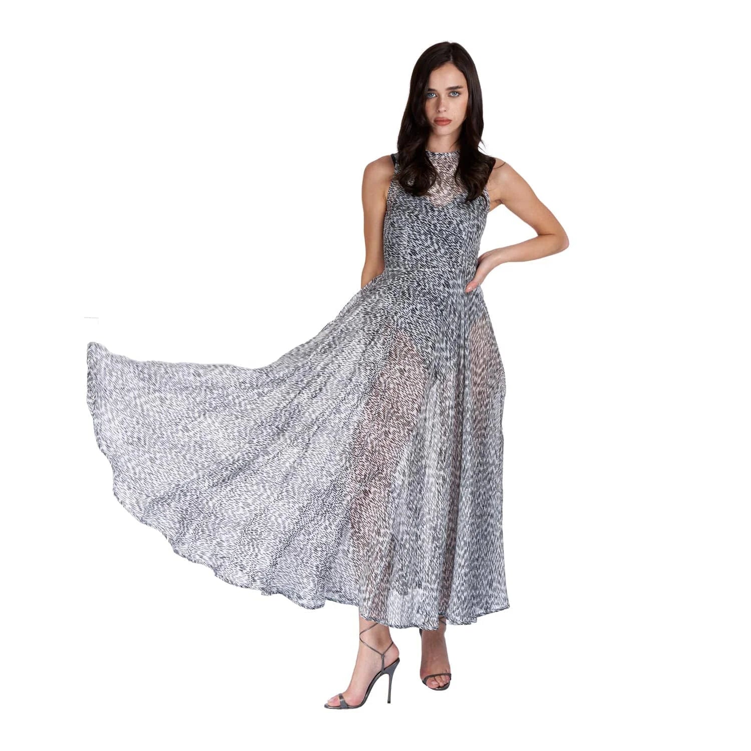 Zebra Print Dress in Silk Chiffon