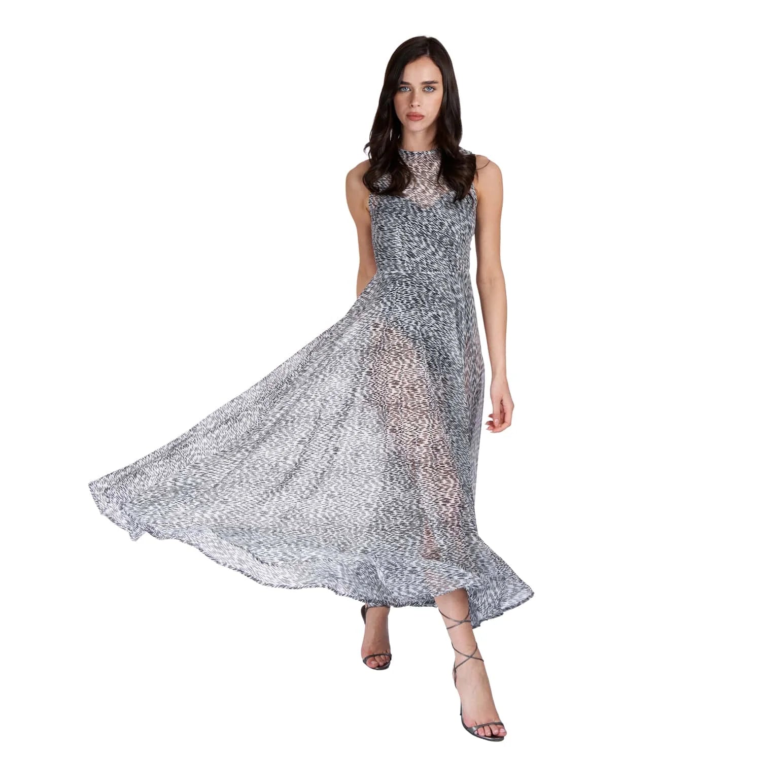 Zebra Print Dress in Silk Chiffon