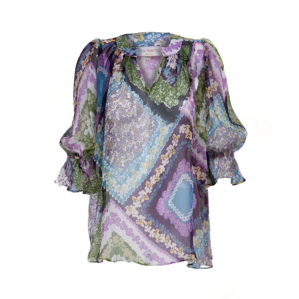3-4 sleeve silk blouse - Blouse