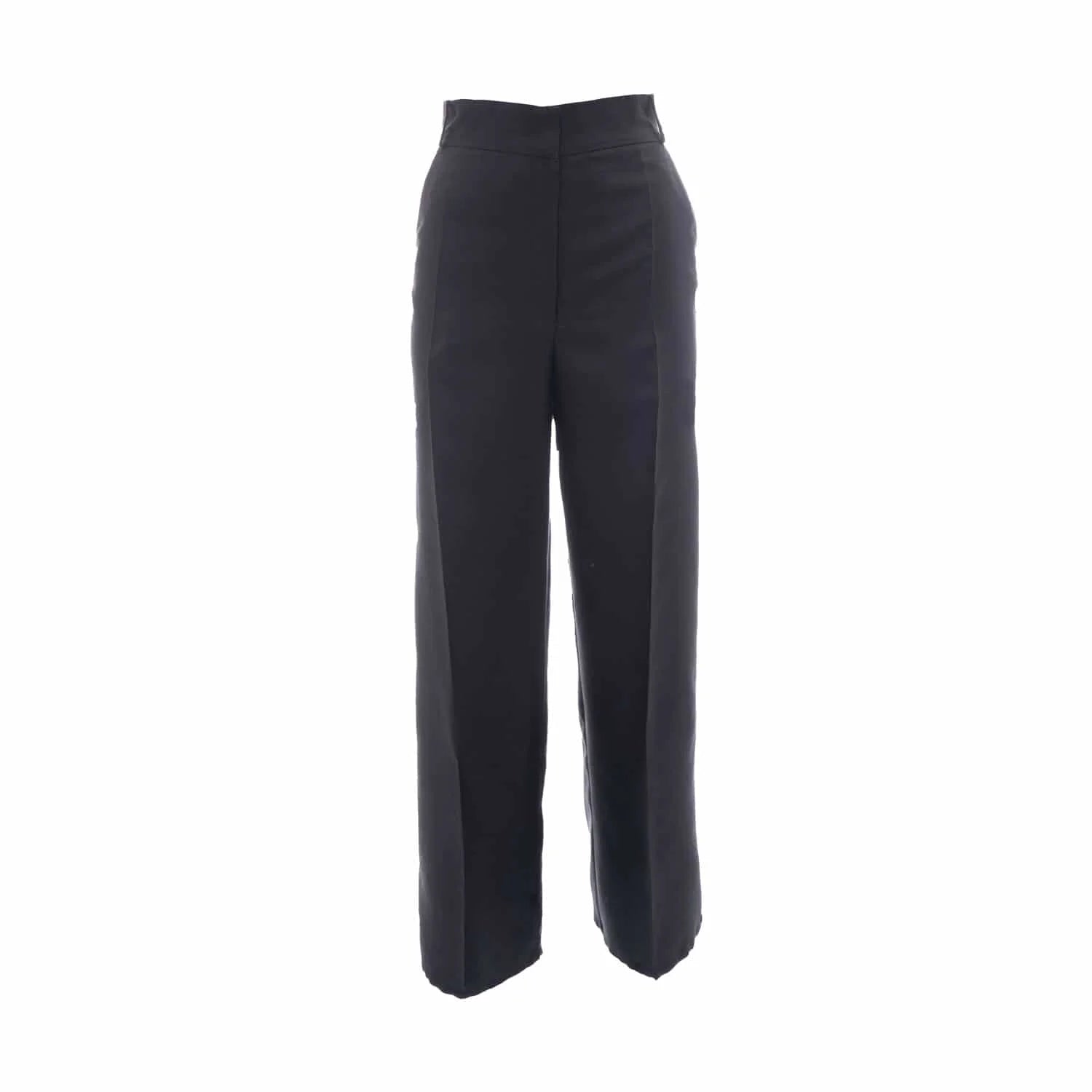 Black Shantung Silk Pants - Trousers