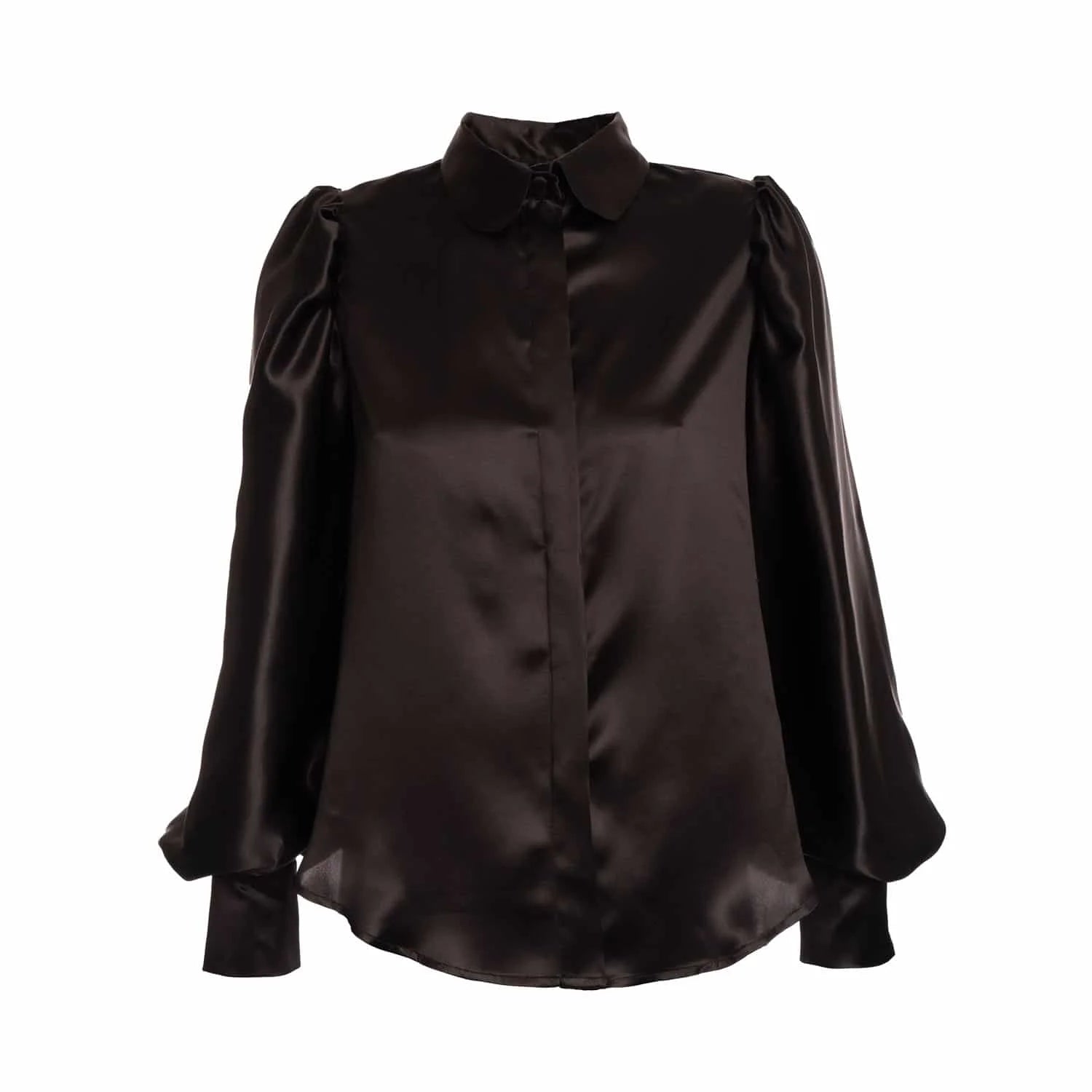 Black silk blouse - Blouse