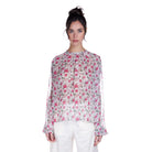 Blouse in georgette peony print - Blouse