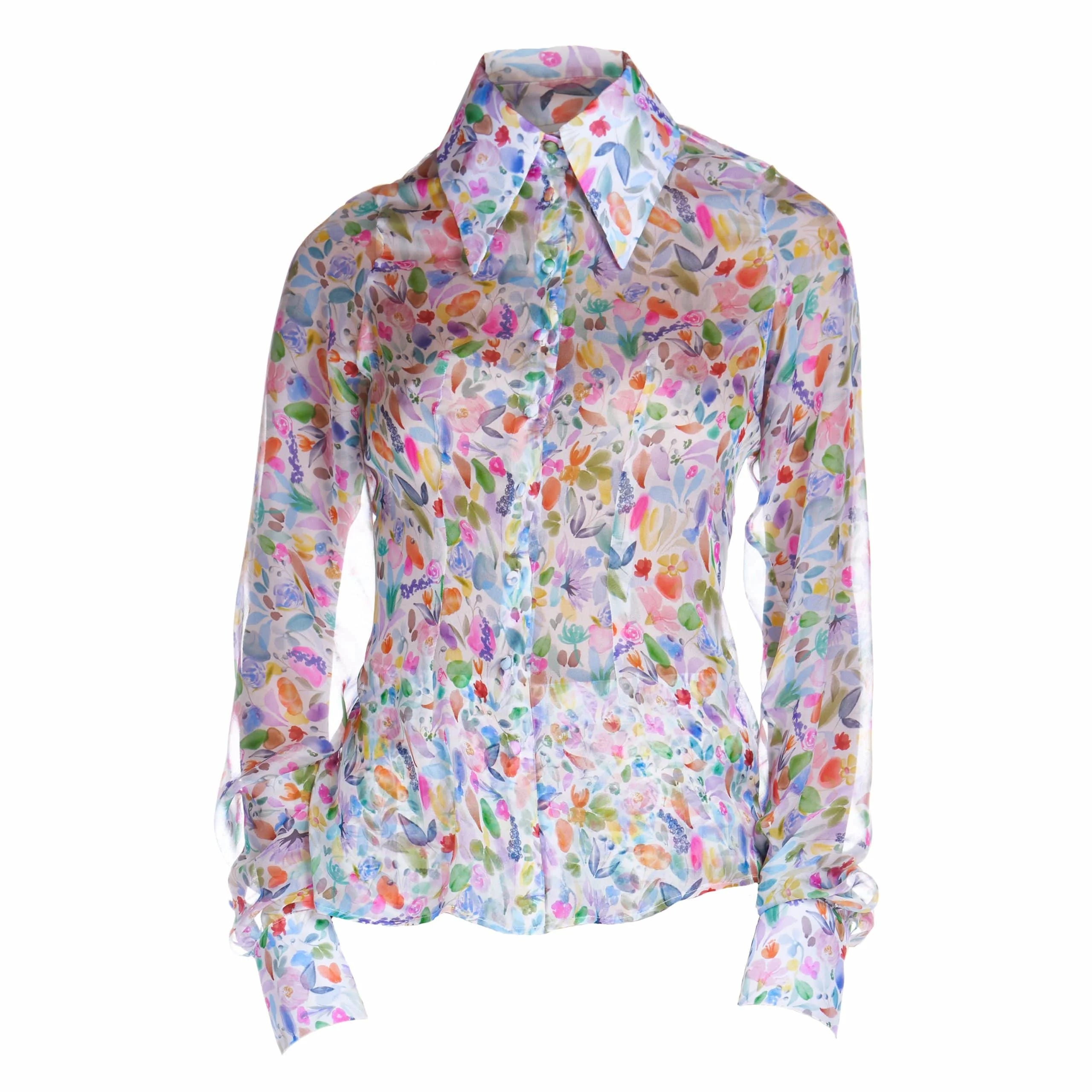 Chiffon shirt in watercolor - Blouse