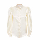 Cream white silk blouse - Blouse