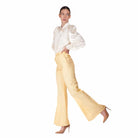 Flared trousers in silk shantung - Trousers