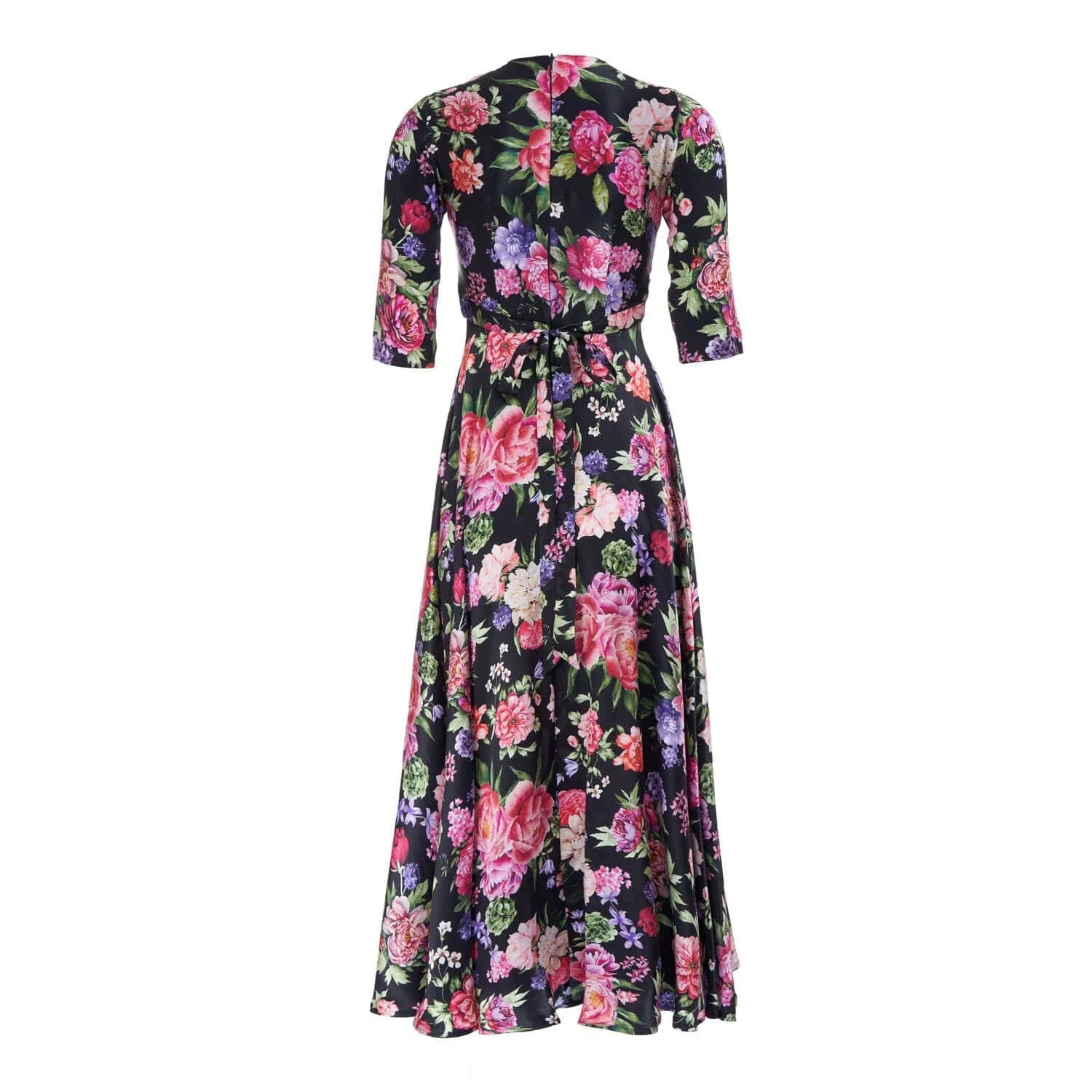 Floral print satin dress - Dress