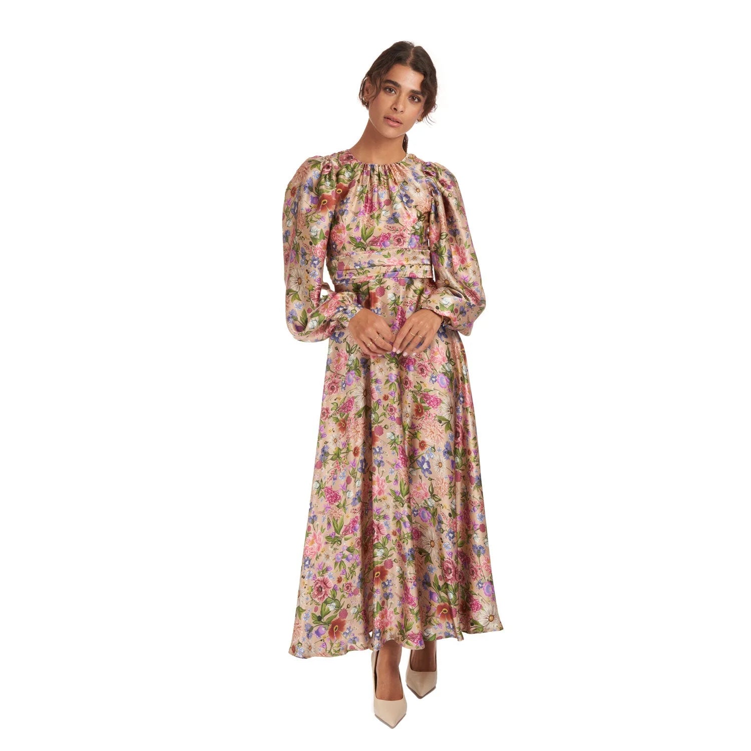 Garden Treasure Silk Satin Dress - Dress