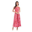 Garnet Floral Gown - Dress