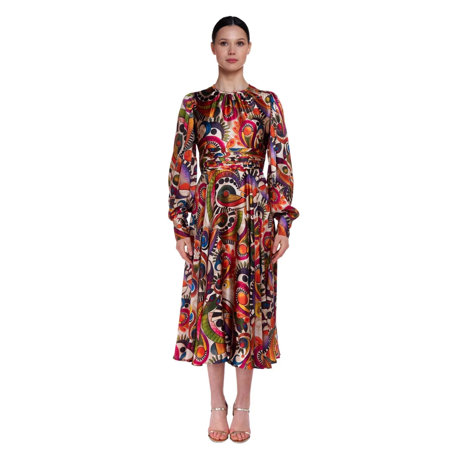 Geometric silk dress - Dress