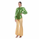 Green silk blouse - Blouse
