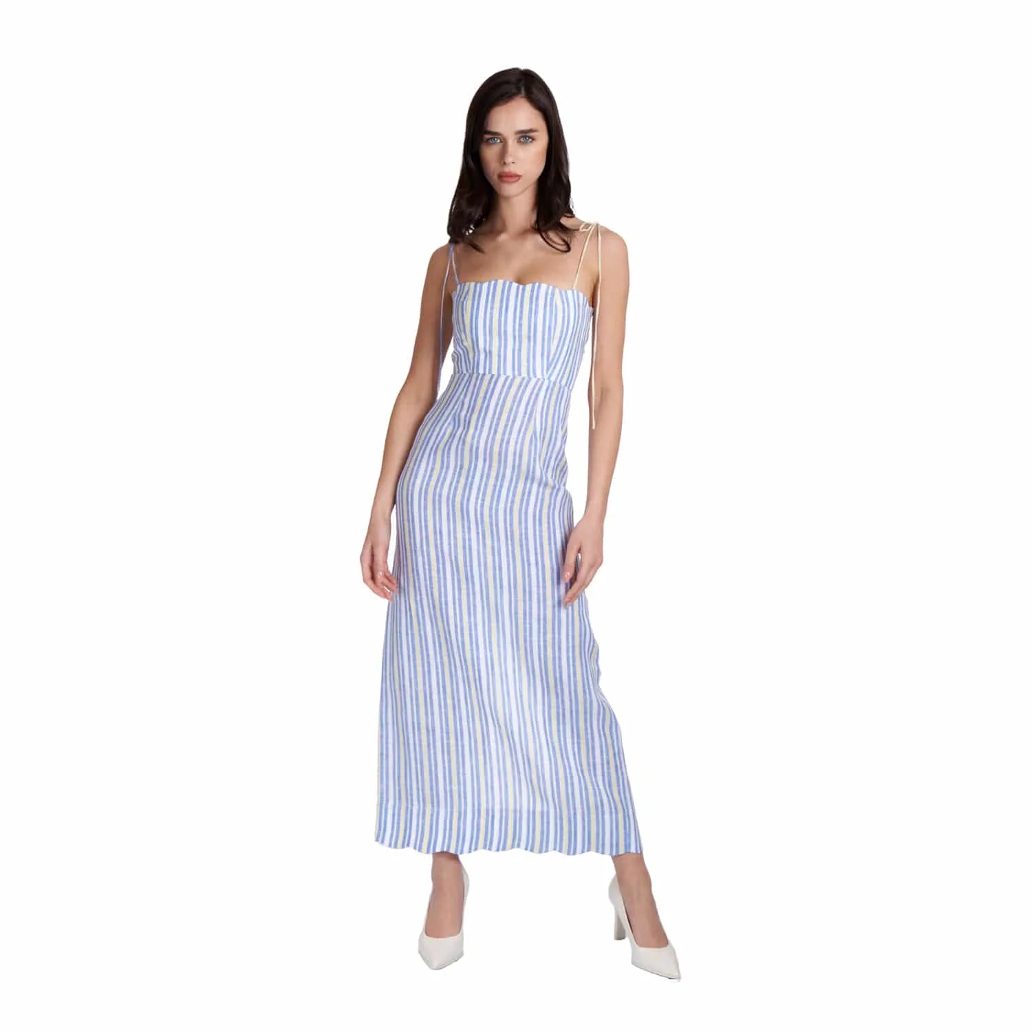 Linen Striped Dress - Dress
