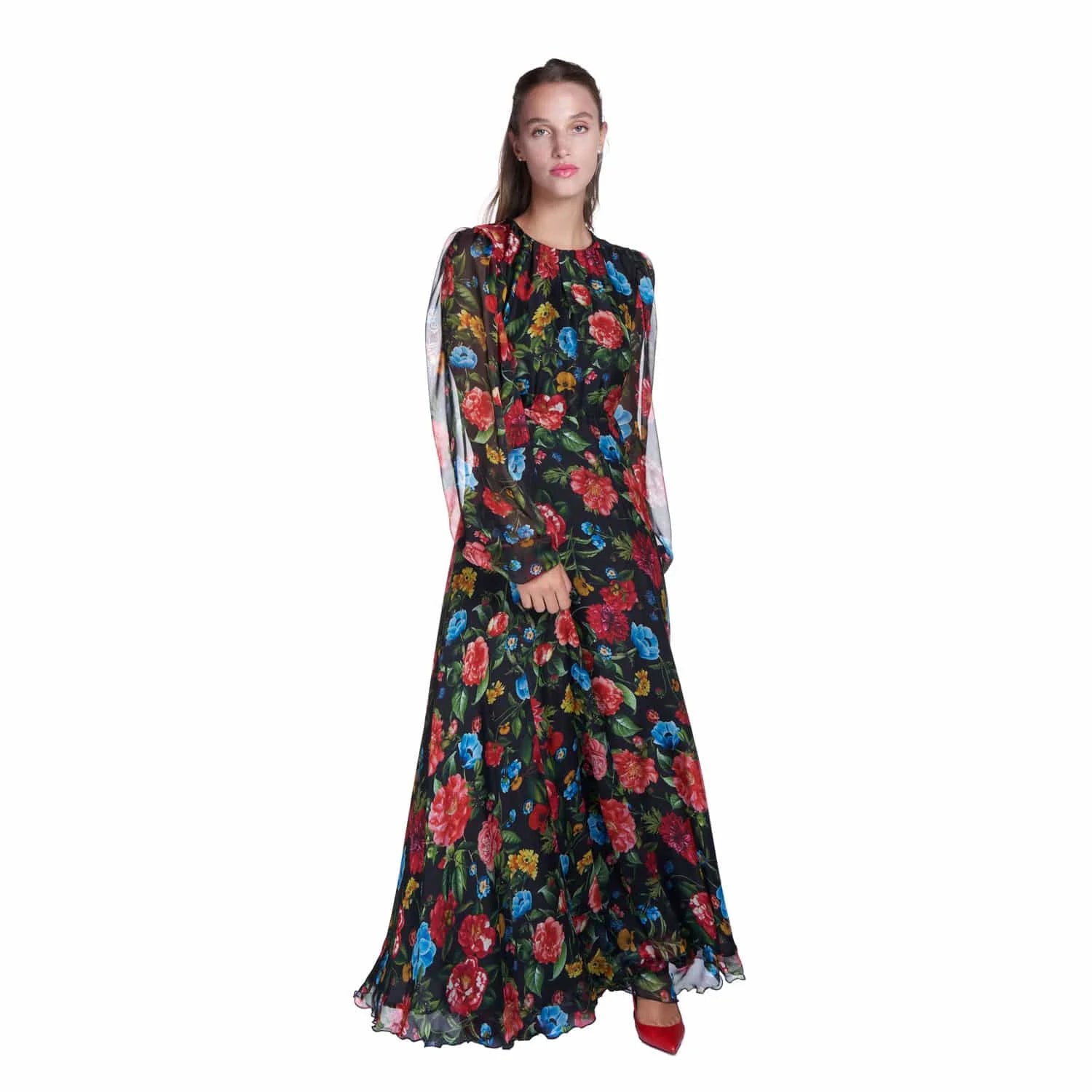 Long silk chiffon dress - Dress