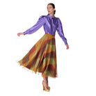 Long silk skirt in multicolored patch - Skirt