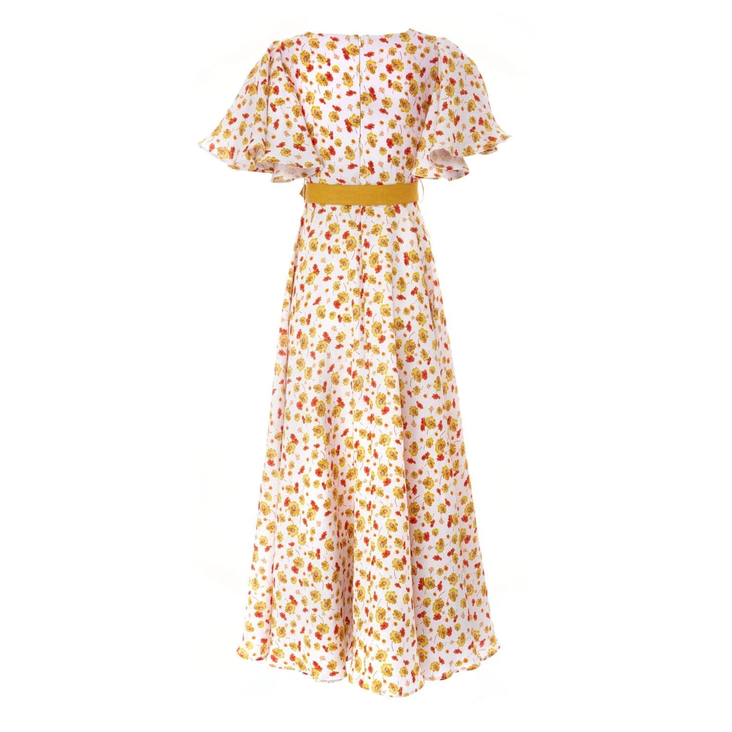 Orange summer linen dress - Dress